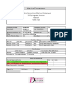 Method Statement: Outline Demolition Method Statement 34 Springvale Avenue Walsall Ws5 3Qb