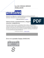 Samsung Fallos Código Error Neveras Congelador