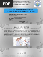 Espinoza Perez - PPT - Ley Del Trabajo Del Quimico Farmaceutico Del Peru Ley Nro 28173