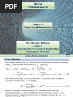 ME 261 (Lecture-4, Numerical Differentiation)