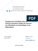 Programa Dificultades de Aprndizaje en Las Matemáticas