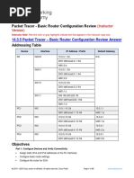 14.3.5 Packet Tracer - Basic Router Configuration Review