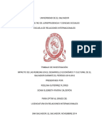 Impacto de Las Remesas en El Desarrollo Económico y Cultural de El Salvador Durante El Período 2010-2012