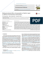 Multi-Generational Effects of Propranolol On Daphnia Magna at Different Environmental Concentrations