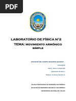 Laboratorio de Física N°2 TEMA: Movimiento Armónico Simple: Aricoché Del Campo Jhassmin Azucena