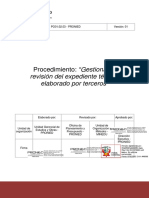 Procedimiento Gestionar La Revisión Del Expediente Técnico Elaborado Por Terceros