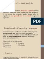 4 Levels of Linguistic Analysis & Hierarchy of Difficulty