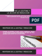 Tema 12 Reintegro de La Legitima, Accion de Reduccion