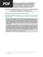 Principales Actividades Del Grupo de Investigación y Desarrollo TSSE (Tratamiento de Señales en Sistemas Eléctricos)