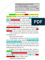 O Cego e o Mealheiro - Ficha de Trabalho - CORRECÇÃO