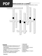 Crucigrama Generlidades de La Química
