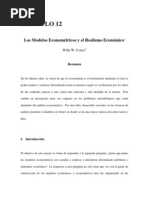 Los Modelos Econométricos y El Realismo Económico