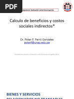 Calculo de Beneficios y Costos Sociales Indirectos : Dr. Polan F. Ferró Gonzales