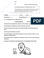 Evaluación Lenguaje Primero Básico M, P, L, S