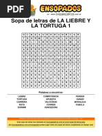 Sopa de Letras de La Liebre y La Tortuga - 156677