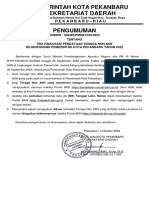 Pengumuman Pra Finalisasi Pendataan Tenaga Non ASN