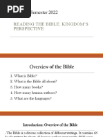 Reading The Bible - Kingdom Perspective