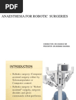 Anaesthesia in Robotic Surgery