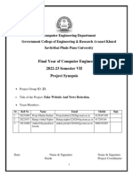 Final Year of Computer Engineering 2022-23 Semester VII Project Synopsis