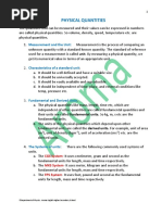 Physical Quantities Hands Outs