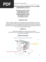 Informe No.1 - Determinación de Fuerzas Hidrostaticas Sobre Superficies Planas