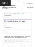 PGCHRM 32 - Dealing With Intuition Quiz