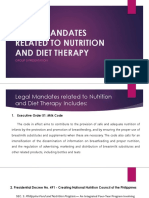 Legal Mandates Related To Nutrition and Diet Therapy Report