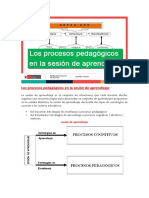 Los Procesos Pedagógicos en La Sesión de Aprendizaje