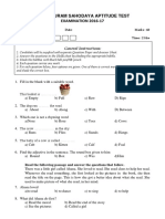 Malappuram Sahodaya Aptitude Test EXAMINATION 2016-17: General Instructions