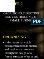 Chapter 9 Organizing, Directing and Controlling The Small Business - 1