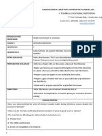 Lesson 5 Applied Economics Implications of Market Pricing On Economic Decision Making