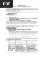 Programa Análitico - Teologia, Ecologia y Medio Ambiente 2022 A