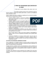 Tipos de Sociedades Que Existen en El Perú