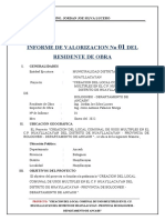 Informe Del Residente de Obra Nº01