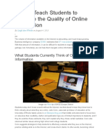 Article How To Teach Students To Evaluate The Quality of Online Information