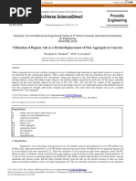 Utilization of Bagasse Ash As A Partial Replacement of Fine Aggregate in Concrete