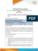 Guía de Actividades y Rúbrica de Evaluación - Unidad 7 y 8 - Fase 4 - Valoración de Lo Referente A Clima Organizacional y Las Principales Teorías