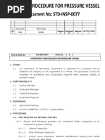 Hydrotest Procedure For Pressure Vessel