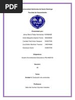 Evaluacion de Contenidos, Diseño de Ambiente Educativo