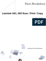 Lexmark X83, X85 Scan / Print / Copy 4403-XXX: Extracted From Service Manual