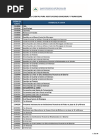 Catálogo de Cuentas para Instituciones B Y F