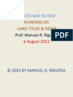 Pointers On Land Titles Deeds by Prof. Manuel Riguera