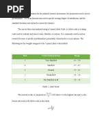 Rate Verbal Interpretation Range: Table 1. Likert Scale