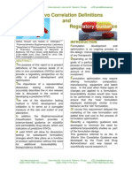 In-Vitro-In-Vivo Correlation Definitions and Regu Ce: Latory Guidan