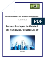 Polycopies TP Chimie SM ST LMD Ingenieur S1 2022 2023