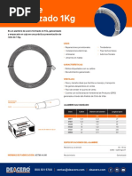 Alambre Galvanizado Caja 1kg Deacero Ficha Tecnica