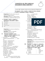 Prueba Diagnóstica Del Área Curricular de Razonamiento Verbal Bimestre I