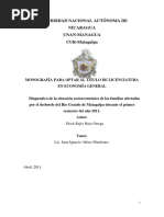 Diagnostico de La Situación Socioeconómica de Las Familias Afectadas