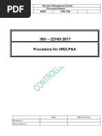 Human Resource Procedure - ISO 22163 Template