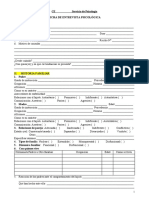 FICHA DE ENTREVISTA PSICOLOGICA - Modelo